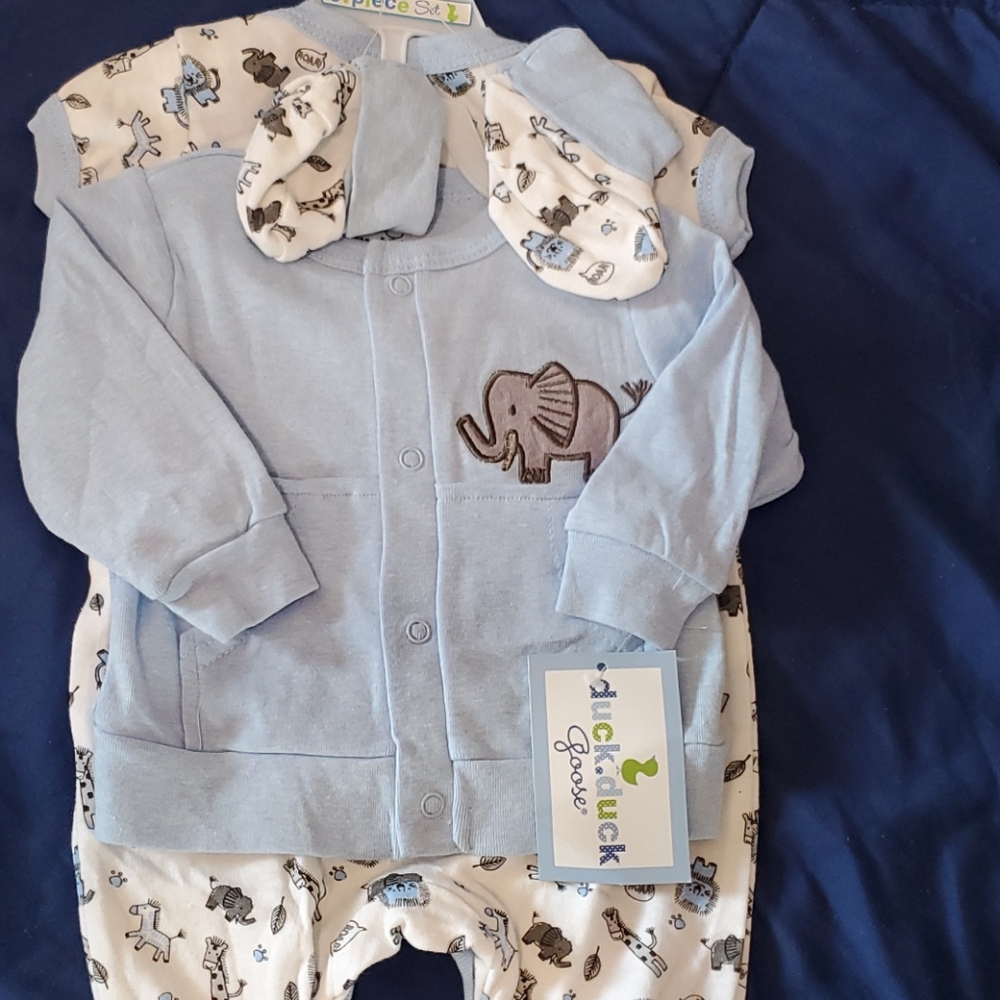 Duck.duck goose 3pc baby blue outfit